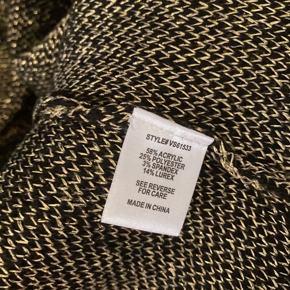 ADRIENNE VITTADINI Black & Gold Long Sleeves Classy Stylish Cardigan S/M - Picture 5 of 8